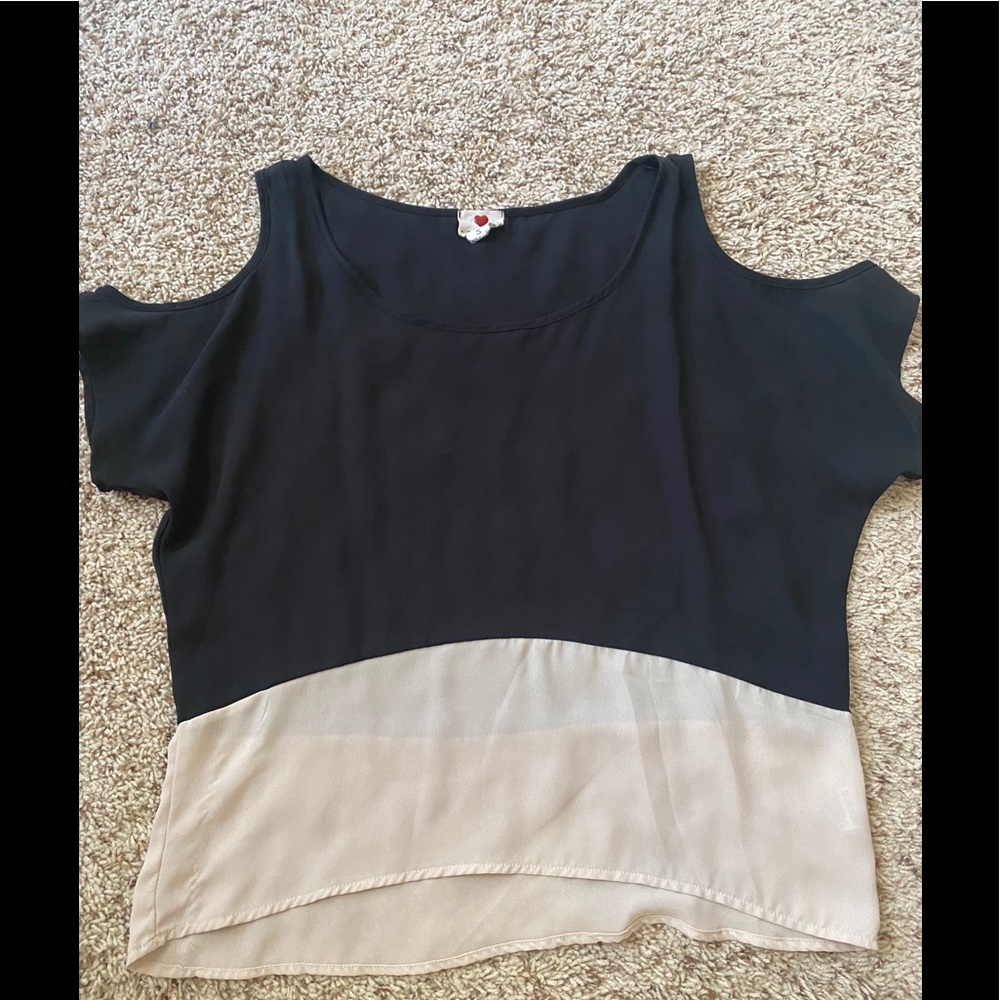 Color block work blouse